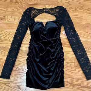 Emerald Sundae Black Body Con Dress